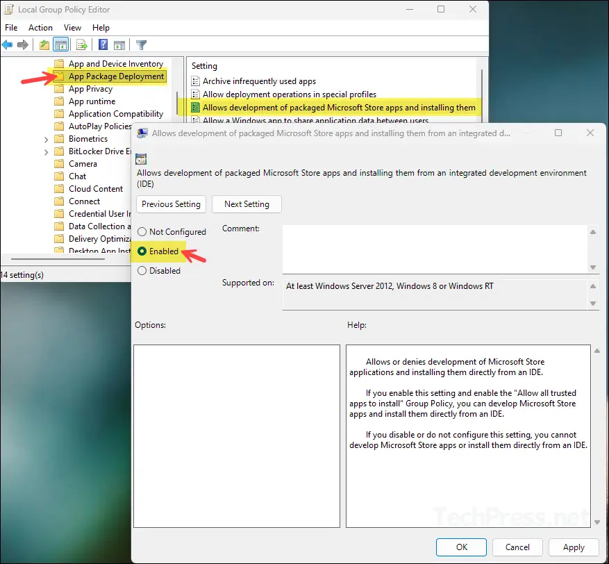 Enable or Disable Developer Mode via Group Policy (GPO)