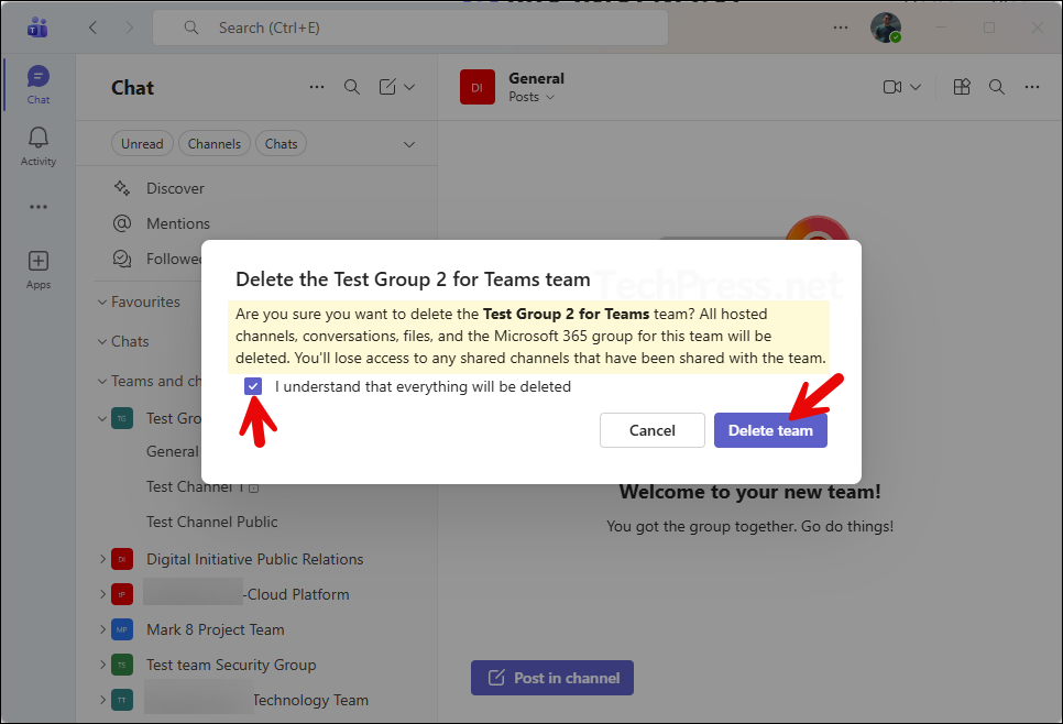 I understand that everything will be deleted to confirm deletion