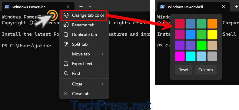 Set Tab Color for the Current Session