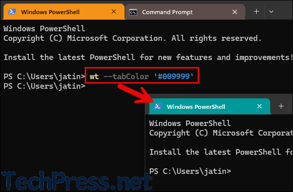Launch a tab with a custom color from the command line
