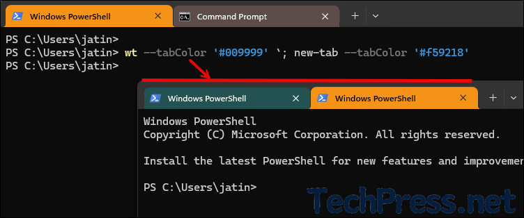 Launch a tab with a custom color from the command line