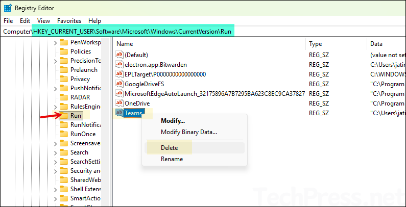 Check the registry locations for startup entries