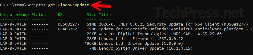 Get-WindowsUpdate