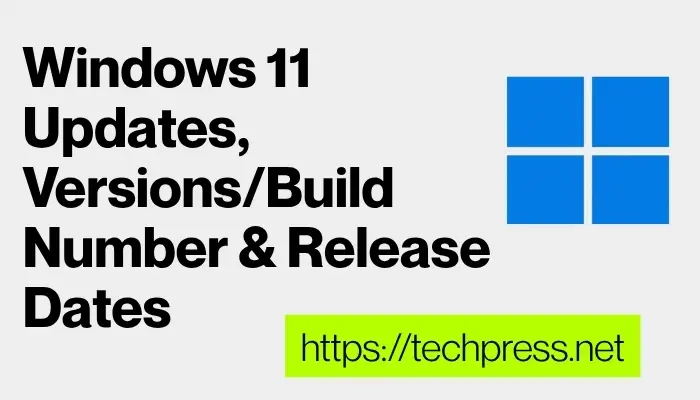 Windows 11 Updates, Versions/Build Number & Release Dates