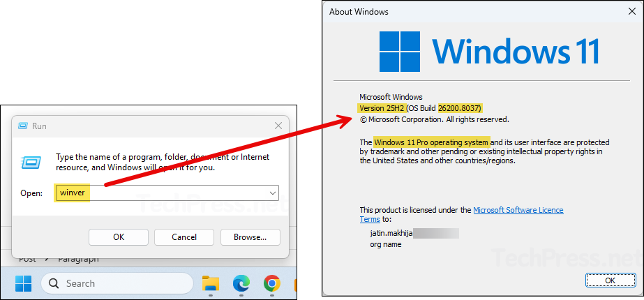 Check Windows 11 Version and Edition via WinVer