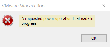 A Requested Power Operation is Already in Progress