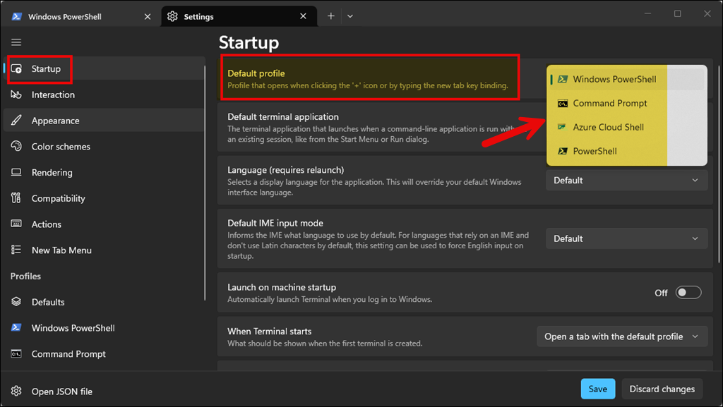 Set your default profile inside Windows Terminal (Optional)
