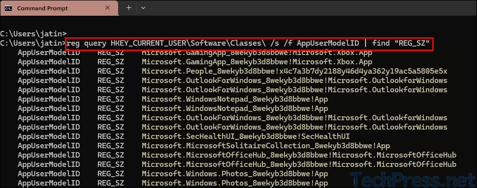 Find AUMID of Apps using Command Prompt