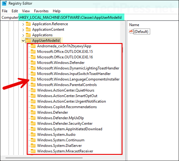 Find AUMID of Apps using Registry