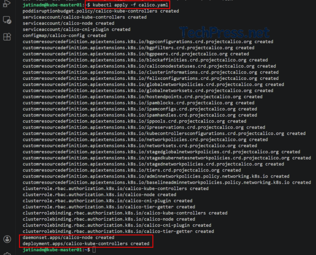 Install calico on Kubernetes cluster