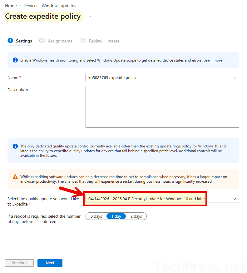 Install KB5083769 Update using Intune