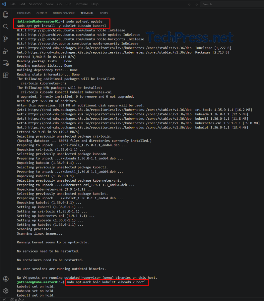 Install kubeadm, kubelet, and kubectl