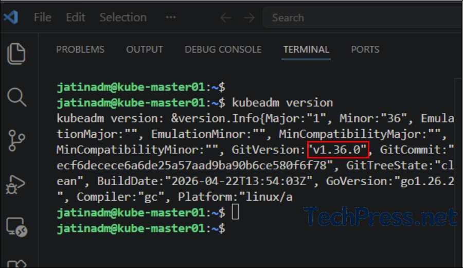 Verify Kubeadm version