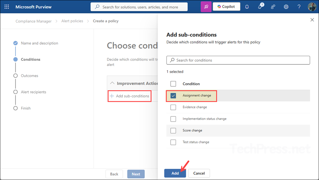 Select sub conditions