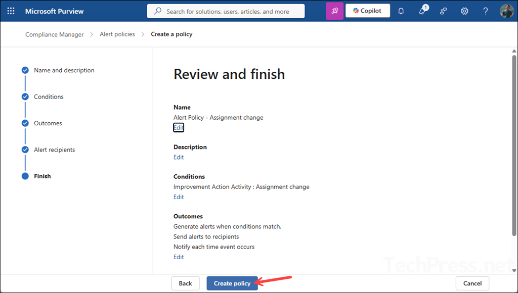 review the policy details