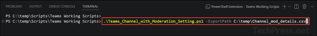 Export Teams Channel Moderation Status via PowerShell
